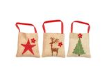 Vervaco Set Di 3 Sacchetti A Punto Croce "Natale"", Schema Per Il Conteggio, 9X9Cm"