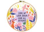 Modello Fuori Produzione Set Di Immagini Da Ricamo Bothy Threads Con Cerchio "Look Up"", Prestampato, ELFW3, Diam. 20Cm"