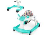 Costway Girello Pieghevole 2 In 1, Girello Regolabile In Altezza, Girello Con Musica E Luce, Girello Con Anticollisione E Antiscivolo, Girello Per Bambini, Per 6-18 Mesi, Caricabile Fino A 15 Kg (Verde)