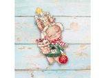 Set Per Punto Croce Letistitch "Coniglio Di Natale"", Schema Contato, 14X8Cm"