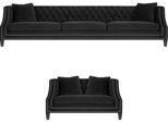 Set Di Divani 2 Pezzi Chesterfield Nero Poltrona Divano Divano Tre Posti A Sedere 3+1