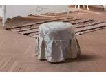 Sgabello Di Lusso Di Design Con Cuscino Rotondo, Sgabello Con Seduta Pouf, Arredo Tessile