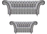 Set Di Divani A Tre Posti Con Divani A Due Posti Grigi Divano Chesterfield