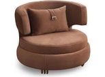 Poltrona Di Lusso Soggiorno Imbottitura Tessile Mobili Marrone Sedile Nuovo Design Moderno