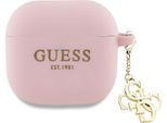 Guess Gua4Lecg4P Airpods 4 Cover RóżOwy/Silicone Rosa 4G Charm