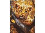 Luca-S Kit Punto Croce Contato "Cucciolo Di Leopardo All'alba"", 25X34Cm"
