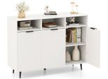 Costway Armadi Da Soggiorno Credenza Buffet, Mobile Da Cucina Con 5 Ripiani Regolabili, Mobile Bar Con 3 Scomparti Aperti E Porte
