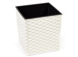 Lamela Vaso Da Fiori Juka Ratan, 40 X 40 Cm, Altezza 41,5 Cm, Colore Crema
