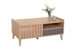 Couchtisch MCW-M48, Wohnzimmertisch Tisch Sofatisch, 52X114X59Cm ~ Beige, Schublade Grau