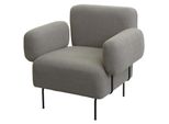 Lounge-Sessel MCW-L83, Cocktailsessel Polstersessel Sessel, Stoff/Textil Metall ~ Grau