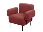 Lounge-Sessel MCW-L83, Cocktailsessel Polstersessel Sessel, Stoff/Textil Metall ~ Altrosa