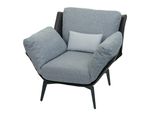 Sessel MCW-L82, Lounge-Sessel Cocktailsessel Polstersessel Relaxsessel, Kunstleder Stoff/Textil Metall ~ Schwarz