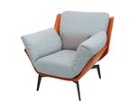 Sessel MCW-L82, Lounge-Sessel Cocktailsessel Polstersessel Relaxsessel, Kunstleder Stoff/Textil Metall ~ Terrakotta