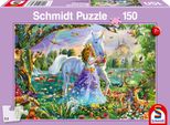 Schmidt Spiele Prinzessin Mit Einhorn Und Schloß, 150 Teile, Kinderpuzzle, Kinder Puzzle, Steckpuzzle, 56307