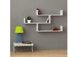 Decortie Tibet Scaffale Da Parete Libreria Moderna , Bianco, 120 X 23 X 66 Cm