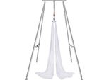 Vevor Amaca Da Yoga Aerea Con Telaio Da Yoga 6 X 2,6 M, Bianca Yoga Swing Air Flying, Amaca Da Yoga Swing 250 Kg Max. Capacità Di Carico, Inclusi Calzini Da Yoga E Cuscinetti Per I Piedi, Esercizi Antigravitazionali