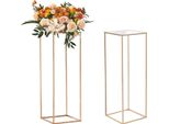 Vevor Set Di 2 Sgabelli Per Fiori Quadrati 28X28X80Cm Portafiori Tavolino In Ferro Colonna Moderna Per Fiori Laminato Acrilico Sgabello Per Piante Portafiori In Metallo Per La Decorazione Di Bar Hotel Caffetterie