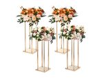 Vevor Set Di 4 Sgabelli Per Fiori Quadrati 20X20X80Cm Portafiori Tavolino In Ferro Colonna Moderna Per Fiori In Metallo Laminato Sgabello Per Piante Portafiori In Metallo Per La Decorazione Di Bar Hotel Caffetterie