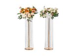 Vevor Set Di 2 Sgabelli Per Fiori 20X20X90Cm Portafiori In Ferro Tavolino Moderno Vaso Di Cristallo Galvanizzato Oro Sgabello Per Piante Portafiori In Metallo Per La Decorazione Di Bar Hotel Caffè