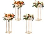 Vevor Set Di 4 Sgabelli Per Fiori Quadrati 20X20X60Cm Portafiori Tavolino In Ferro Colonna Moderna Per Fiori Galvanizzazione Oro Sgabello Per Piante Portafiori In Metallo Per La Decorazione Di Bar Hotel Caffè