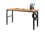 Vevor Banco Da Lavoro Regolabile In Altezza 155 X 51 X 72 - Tavola Di Serraggio 97 Cm, Banco Da Lavoro Con Portata Di 900 Kg, Banco Attrezzi Pieghevole Marrone In Acciaio Laminato A Freddo, Banco Da Lavoro Multifunzionale Per Magazzino E Ufficio