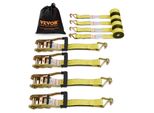 Vevor Set Di 4 Cinghie Di Fissaggio 0,05 X 4,6 M Cinghia Di Fissaggio 2268 Kg Cinghia Di Fissaggio A Cricchetto Cinghia In Poliestere E Acciaio Al Carbonio Cinghia Di Fissaggio A Cricchetto Ideale Per Moto Biciclette Kayak Utv Barche Atv