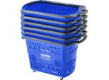 Cestini Per La Spesa Vevor, 6 Pezzi, Carrello Per La Spesa Da 39 L Con Maniglie, Cestino Per La Spesa In Plastica Con Rotelle, Set Di Cestini Per La Spesa Portatili Di Grandi Dimensioni Per Supermercati, Negozi Al Dettaglio