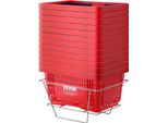 Cestino Per La Spesa Vevor, Set Da 12, 24 L, Robusto Cestino Per La Spesa In Plastica Con Manico E Supporto, 42 X 29 X 22 Cm, Cestino Portatile In Confezione Sfusa Per La Spesa Al Dettaglio