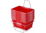 Cestino Per La Spesa Vevor, Set Da 12, 21 L, Robusto Cestino Per La Spesa In Plastica Con Manico E Supporto In Metallo, 42 X 30 X 21 Cm, Cestino Portatile Per La Spesa Nei Negozi Al Dettaglio E Nei Supermercati