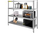 Portaoggetti Vevor, Portaoggetti A 4 Livelli In Acciaio Inox, Portaoggetti, 70,9 X 17,7 X 59,1 Pollici, Portaoggetti Robusto, Capacità Totale Di 1320 Libbre Con Altezza Regolabile