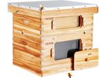 Arnia Vevor, 20 Telai, Arnia Zander, Legno Di Cedro Rivestito Di Cera D'api, 1 Cassetta Profonda + 1 Media, Set Di Arnie Langstroth, Finestre Trasparenti In Acrilico Con Fondamenta