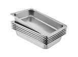 Vev Contenitore In Acciaio Inox 6 Pezzi Contenitore Per Alimenti 537 X 330 X 90 Mm Contenitore Scaldavivande Commerciale Per Hotel Pan Table Food