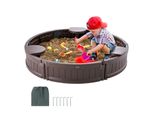 Sabbiera Vevor Con Coperchio, Sabbiera Rotonda, Sabbiera In Hdpe Con 3 Sedili Angolari E Rivestimento Del Pavimento, Sabbiera Per Bambini Per Giardino, Spiaggia
