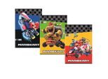 Quaderno A4 Super Mario Mariokart Rosso, 40 Fogli, Assortimento, 3 Tipi