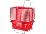 Cestino Per La Spesa Vevor, Set Da 12, 21 L, Robusto Cestino Per La Spesa In Plastica Con Manico E Supporto, 16,5 X 11,8 X 8,27 Pollici, Cestino Per La Spesa Portatile In Confezione Bulk Per La Spesa