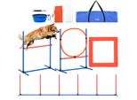 Vevor Attrezzatura Per L'addestramento All'agilità Del Cane, Set Di 4 Pezzi Con Ostacoli Alti Regolabili, 6 Aste Da Slalom, Anello Di Salto, Box Di Rottura Quadrato, Fischietto, Ciotola Pieghevole, Set Per Percorsi A Ostacoli Per Cuccioli
