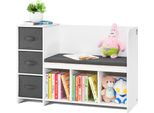 Vevor Panca Da Lettura Per Bambini, Libreria E Scaffale Per Bambini Con Cuscino Di Seduta Rimovibile, Panca Portaoggetti Con 6 Scomparti E 3 Cassetti, Ideale Per La Camera Da Letto E La Stanza Dei Giochi