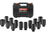 Set Di Chiavi A Bussola A Percussione Per Dadi Asse Vevor Con Attacco Da 12,7 Mm, Set Di Chiavi A Bussola Profonde A 6 E 12 Punti, Metriche, 14 Pezzi, Set Di Chiavi A Bussola CR-V