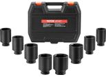 Set Di Chiavi A Bussola A Percussione Per Dadi Asse Vevor Con Attacco Da 12,7 Mm, Set Di Chiavi A Bussola Profonde A 12 Tagli, 8 Pezzi, Metriche, Set Di Chiavi A Bussola CR-MO