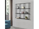 Scaffale A Muro 'Jelsa' 100X18X110Cm Con 9 Ripiani Nero