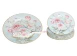 Home Elements Set Da Torta: Piatto Da Torta, 6 X Piatto, Cucchiaio Da Torta, Rosa