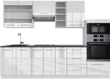 Vicco Cucina Componibile Fame-Line, 280 Cm , Pt Antracite, Bianco Lucido/Bianco