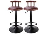 Set Di Sgabelli Da Bar, Design Retrò, Regolabili In Altezza, Kaki Scuro