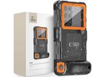 Tech-Protect Ipx8 Custodia Impermeabile Subacquea Universale Nero/Arancione