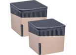 Luftentfeuchter WENKO Cube, beige, B:13cm H:13cm T:13cm, Luftentfeuchter, 2 x 500 g