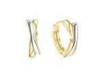 Paar Creolen Firetti "Schmuck Geschenk Gold 375 Ohrschmuck Creole", Gold (Gelbgoldfarben, WeißGoldfarben), Ohrringe, Damen, 12,4Mm, Gelbgold 375