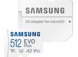 SAMSUNG Speicherkarte EVO Plus (2024) inkl. SD-Adapter, weiß, 512 GB, Speicherkarten