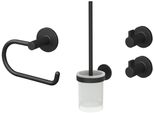 Badaccessoire-Set LENZ NERO, schwarz, matt, Badaccessoires-Sets