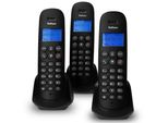 PROFOON Schnurloses DECT-Telefon PDX-300 TRIPLE, schwarz, Stationärtelefone, mit 3 DECT-Mobilteilen