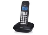 PROFOON Schnurloses DECT-Telefon PDX-1100 - DECT-Telefon mit 1 Mobilteil, schwarz (schwarz, silber), Stationärtelefone